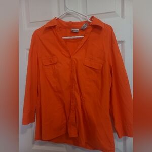 2/$20 Bright Orange Button-Up Shirt